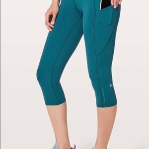 Bright blue lululemon crop legging